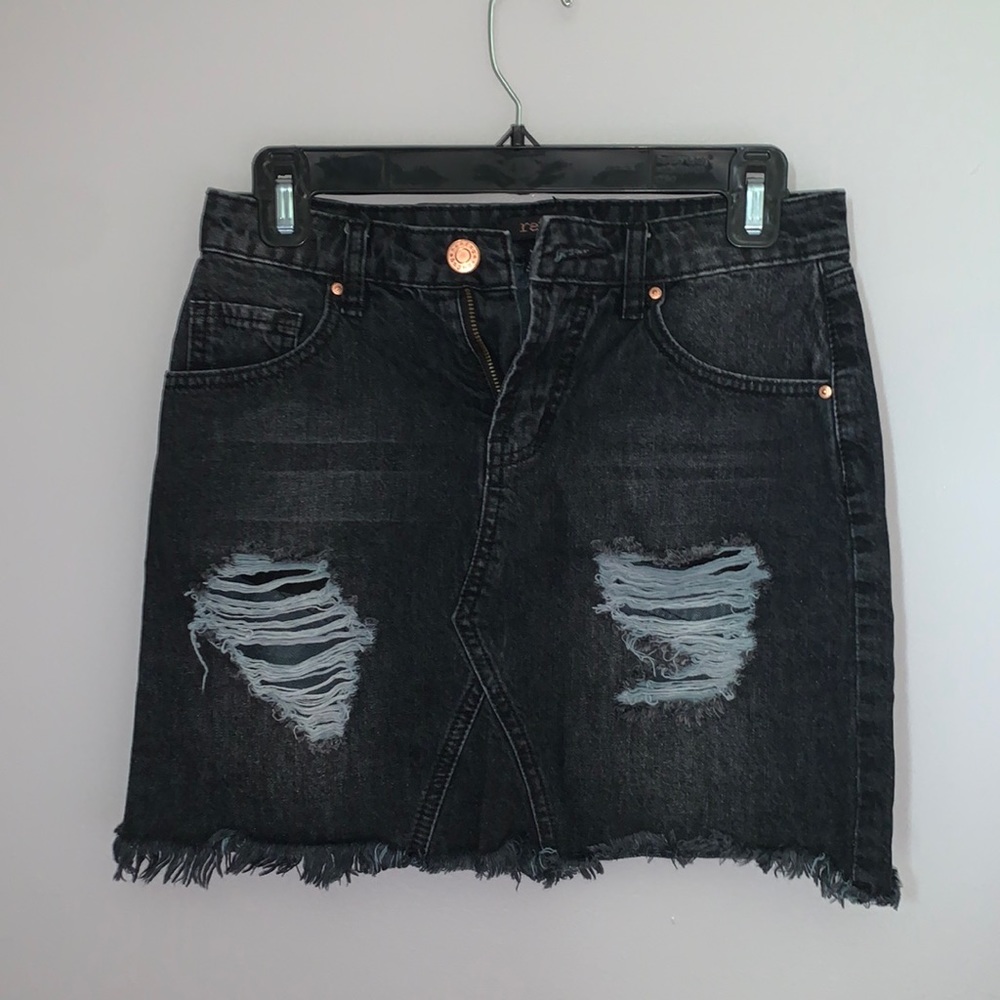 Refuge black jean skirt